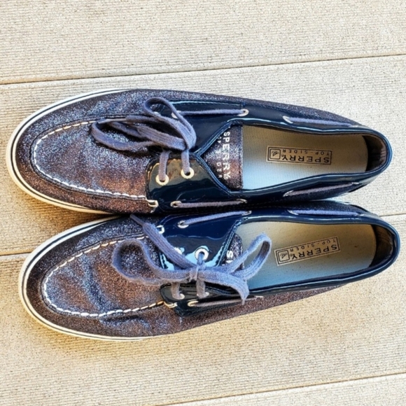 Sperry Top Sider 9770868 Biscayne Navy Blue Glitter Boat Shoes Womens Sz US 9.5M - Picture 3 of 11